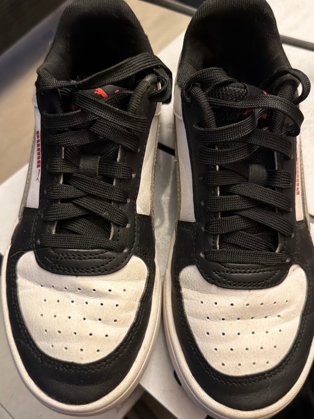 Puma Kids Black and White Low-Top Sneakers